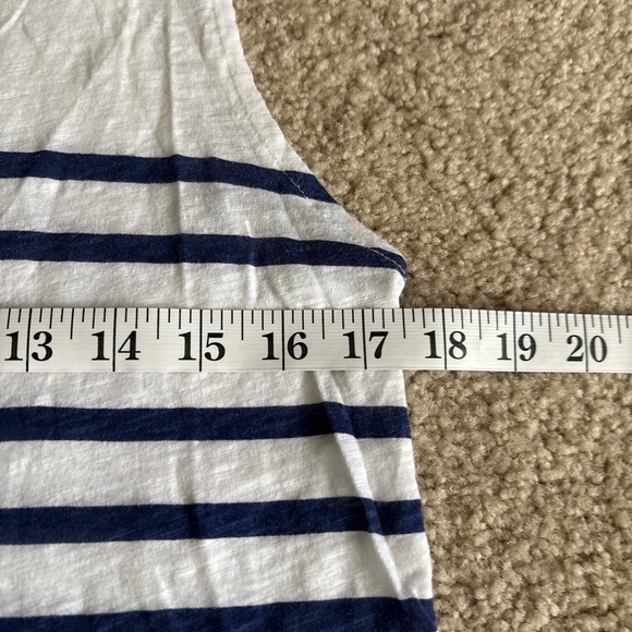 American Vintage Women’s Blue White Striped 100% Cotton Slub Knit Tank Top Large - Picture 14 of 16